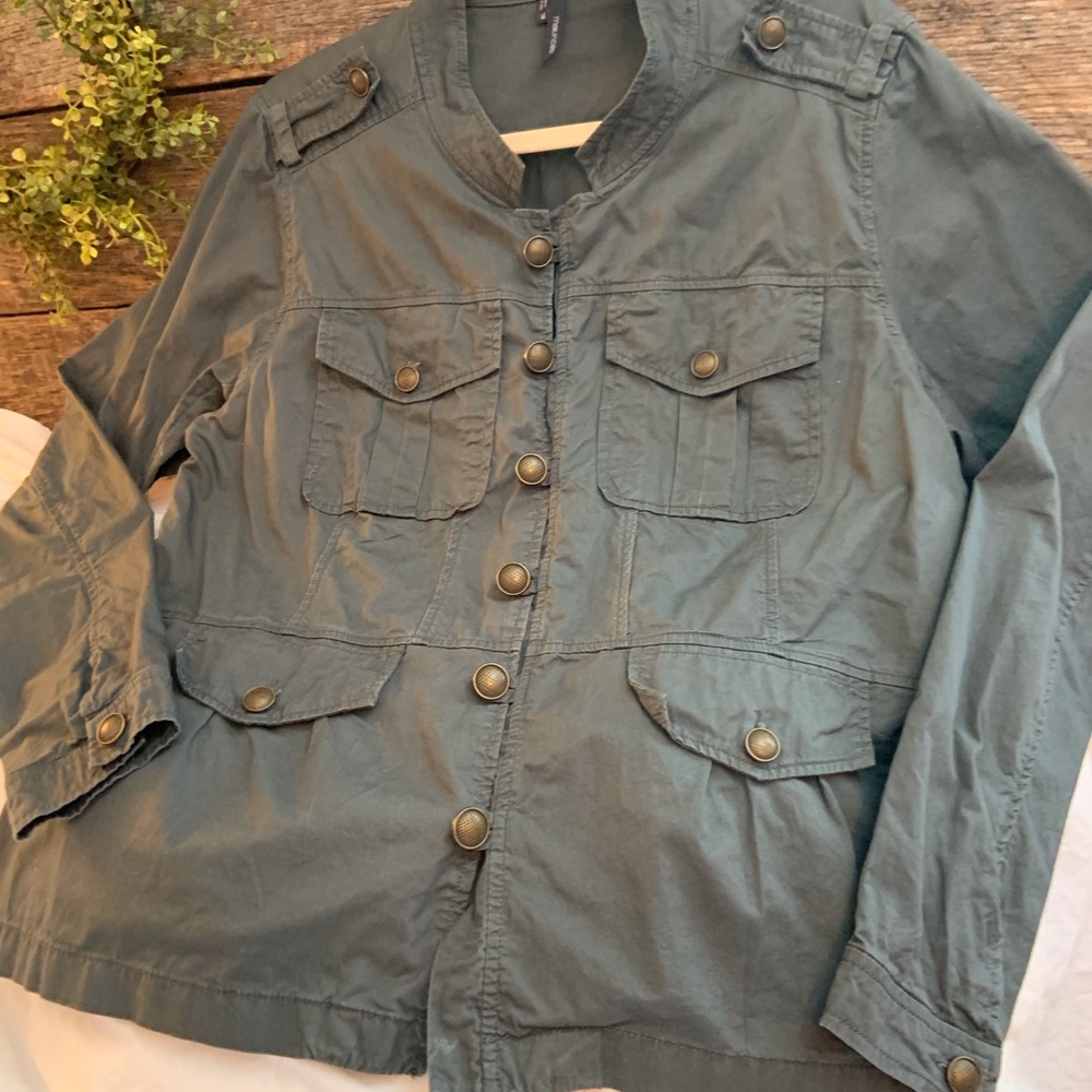 Maurice’s Olive Utility Jacket Brass look buttons Misses size XL EXCELLENT